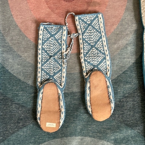 Boho Winter Wool Leather Slippers Boots - Picture 2 of 8